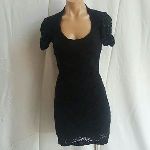 Pins and Needles black lace dress EUC sz S